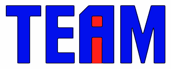 Blue ‘TEAM’ with a red ‘i’ inside the ‘A’.